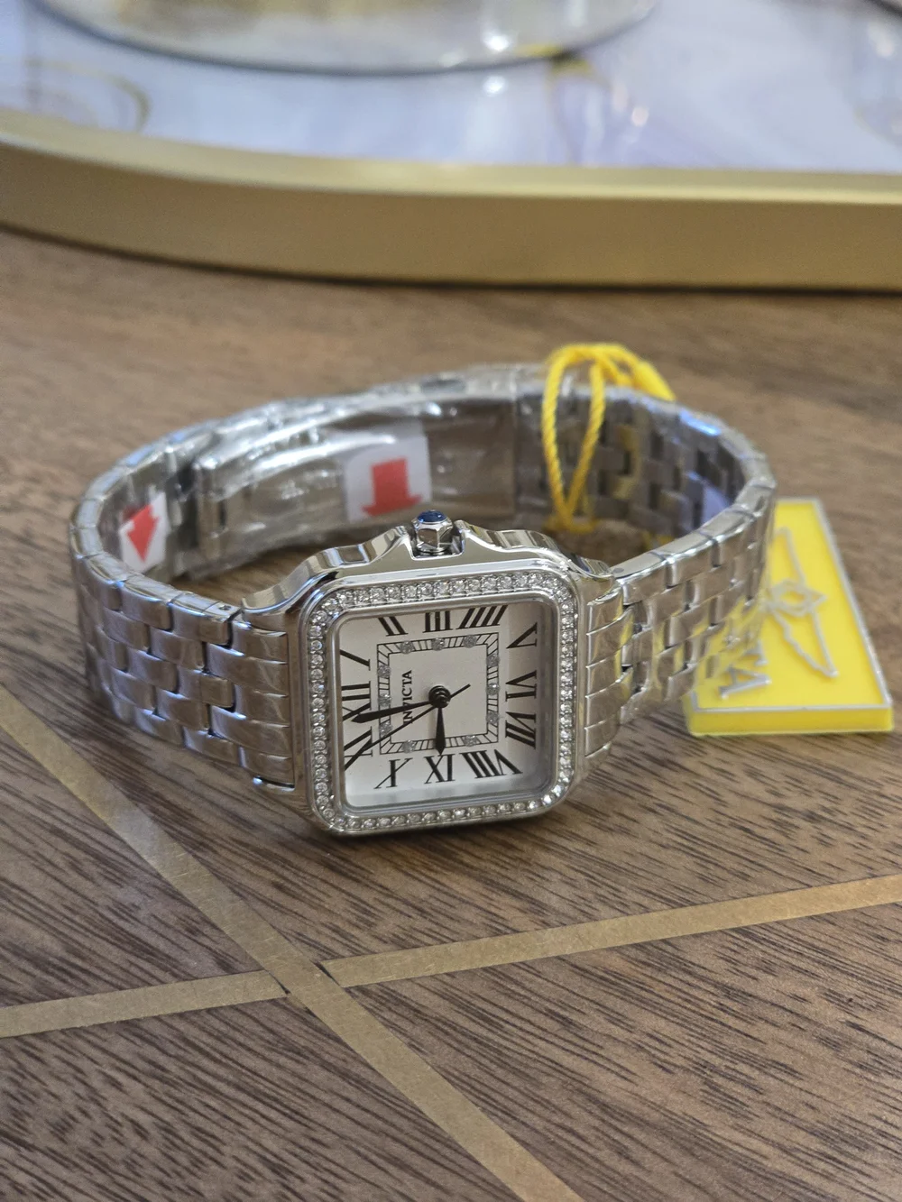 Invicta Women's Silver Roman Numeral Crystal-Accent Bracelet Watch